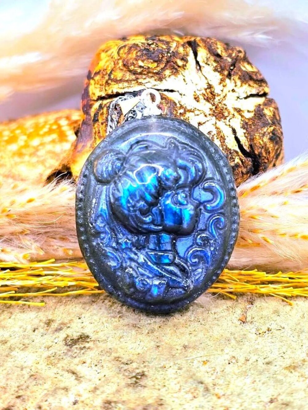 Sailor Moon Labradorite Pendant • Flashy Crystal Necklace • Anime Sailor Moon